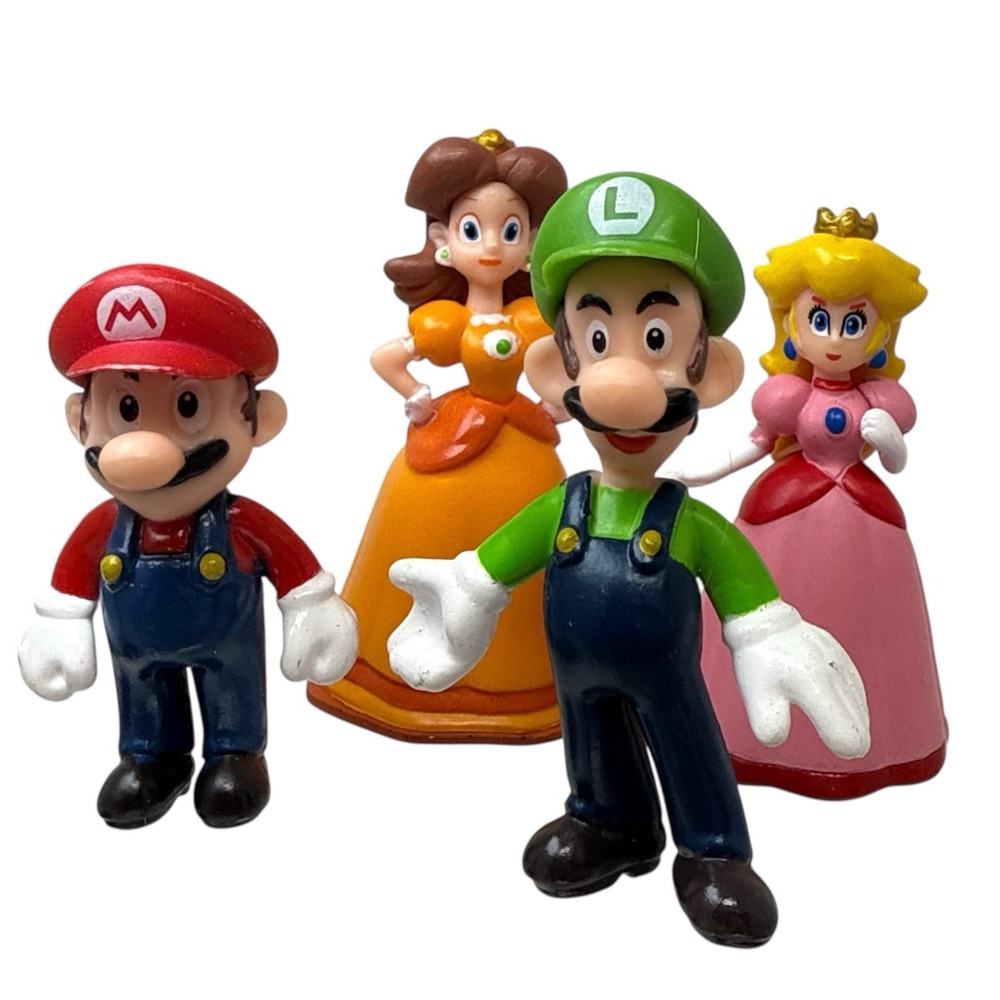 Super Mario Figure Lot  2007 Nintendo Toy Cake‎ Topper Mario Luigi Peach Daisy
